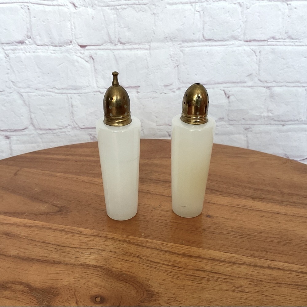 Vintage Japanese Frosted White Salt and Pepper Shakers
